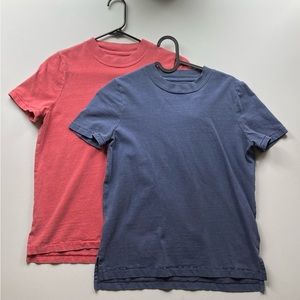 2 MADEWELL Retro Tees Navy and Pink T-shirt Top Style G9469